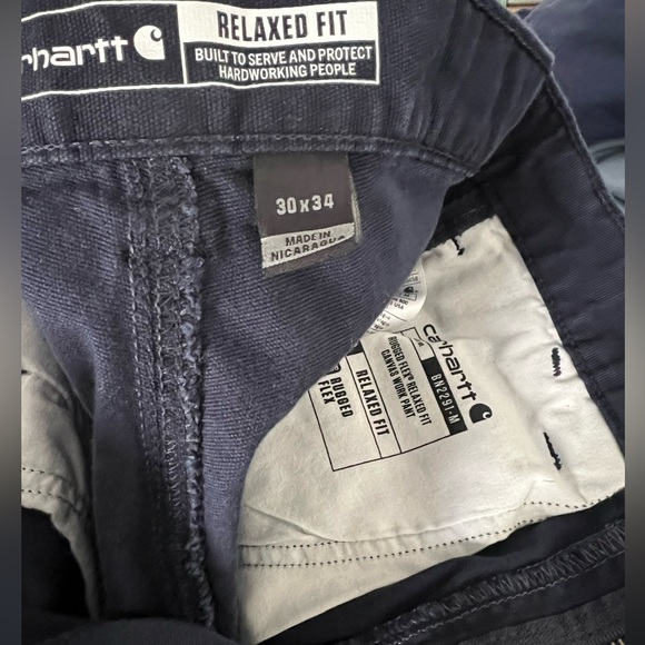Carhartt Men’s Navy Rugged Flex Relaxed Fit Canvas Work Pant - Picture 4 of 5